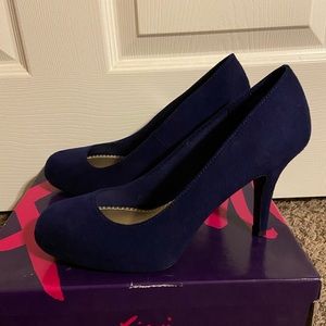 Navy Velvet Heels